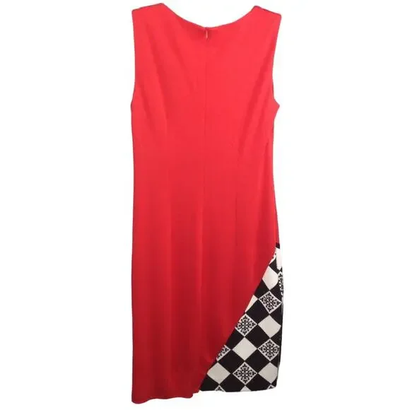 Homeyee Checkered Sleeveless Red Dress Size 8 - Picture 2 of 8